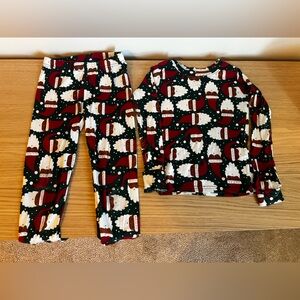 Festive Brown Santa Pajama Set